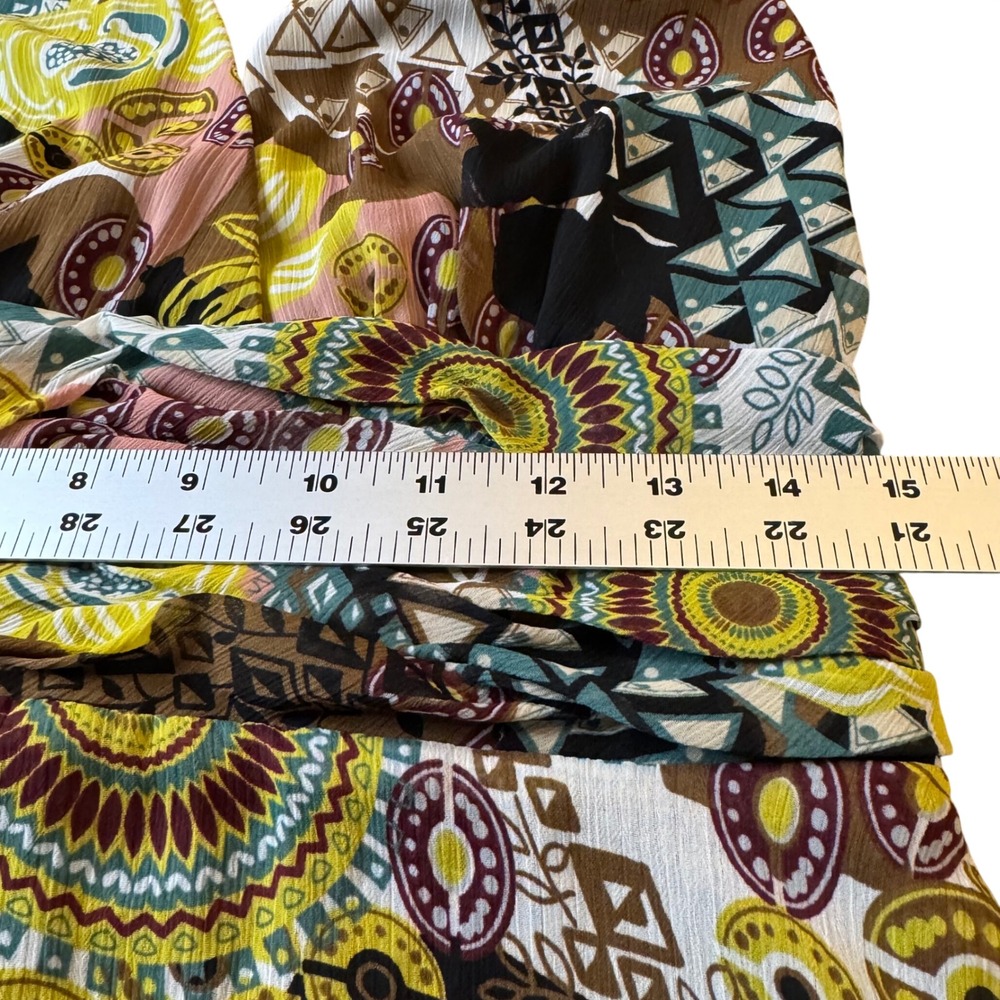 VTG Scarlett Y2K Patchwork Halter‎ Neck Overlay Dress Size 8 Midi Boho Festival - Picture 9 of 10